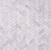Carrara White Herringbone 1X3 Mosaic HONED HTC 1 piece